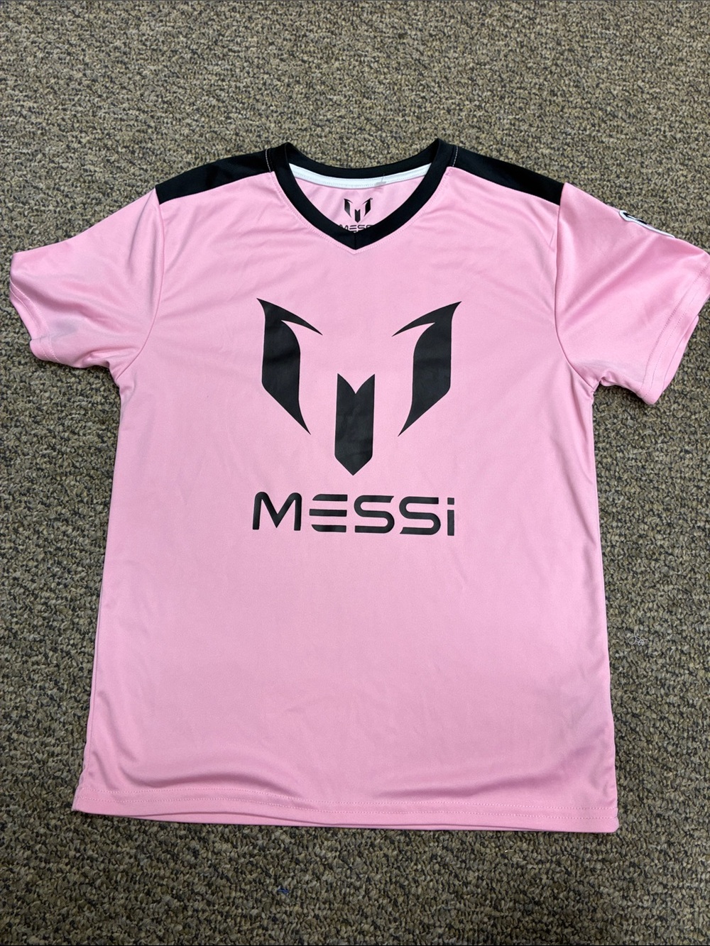 Messi Kids' Pink Short-Sleeve Soccer Jersey